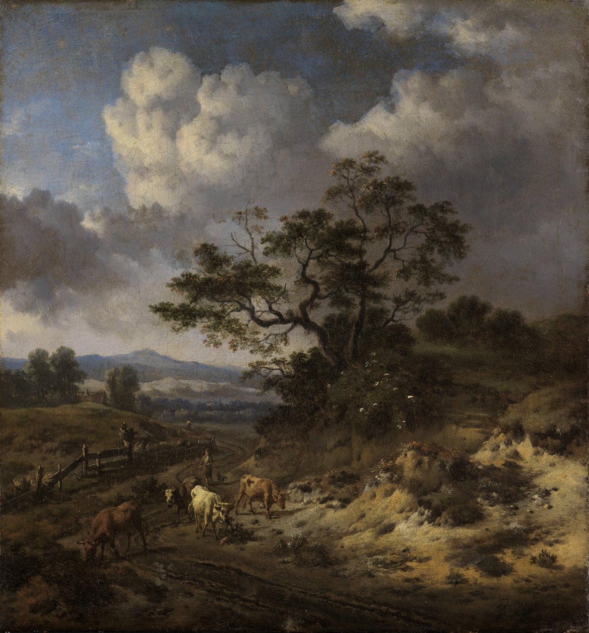 Paisagem montanhosa com vacas de Jan Wijnants
