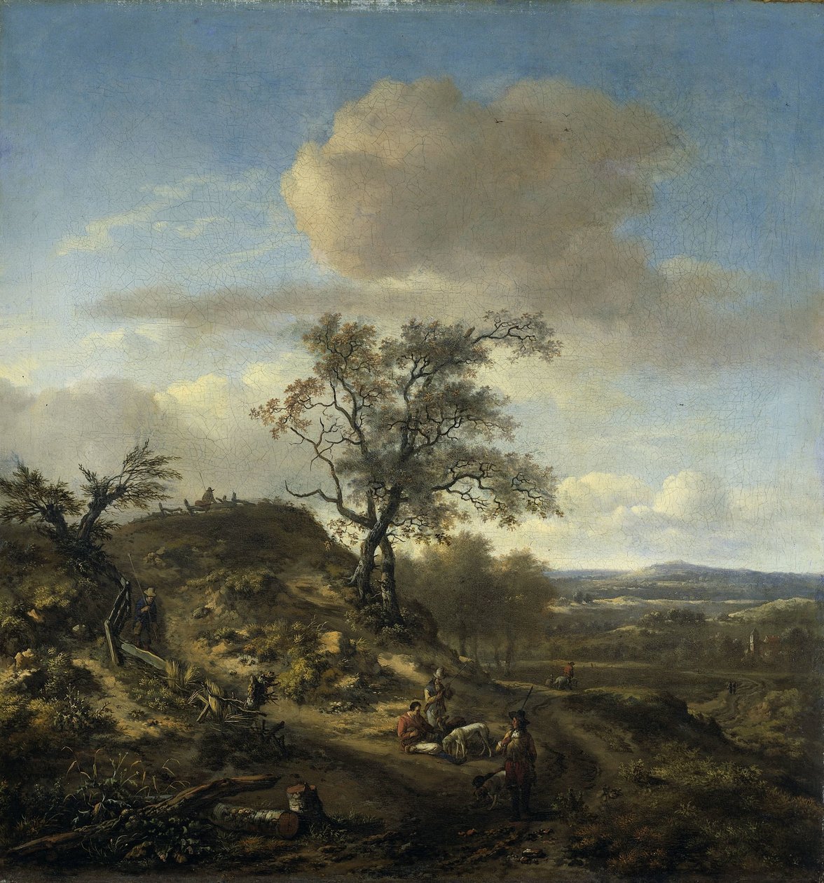 Paisagem com um caçador e outras figuras de Jan Wijnants