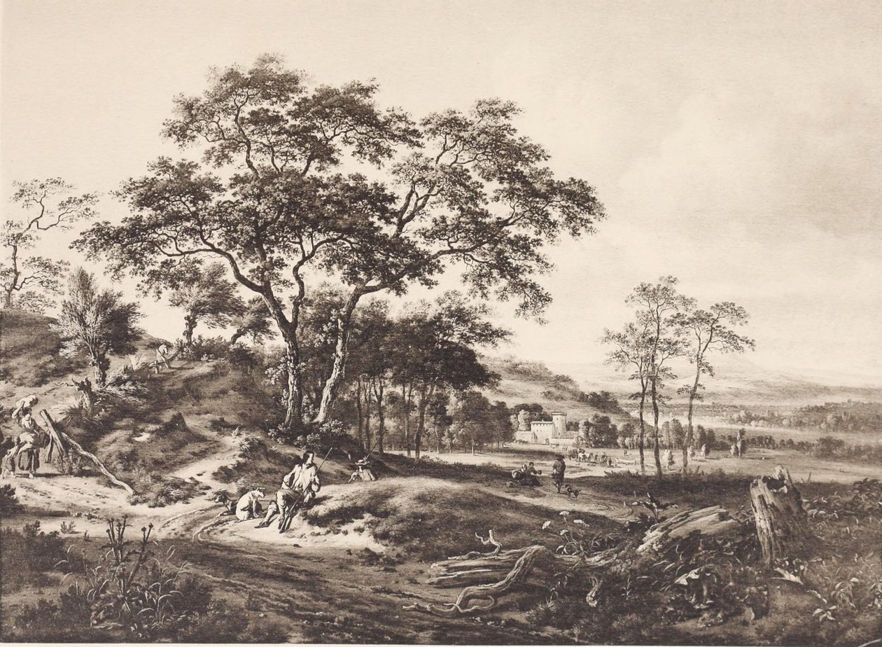 Paisagem com um caçador em repouso de Jan Wijnants