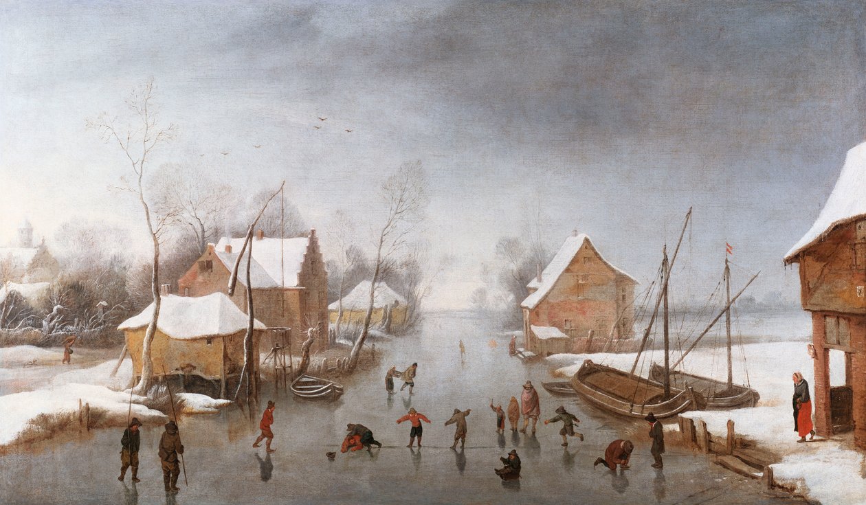 Uma paisagem do rio de inverno de Jan Wildens