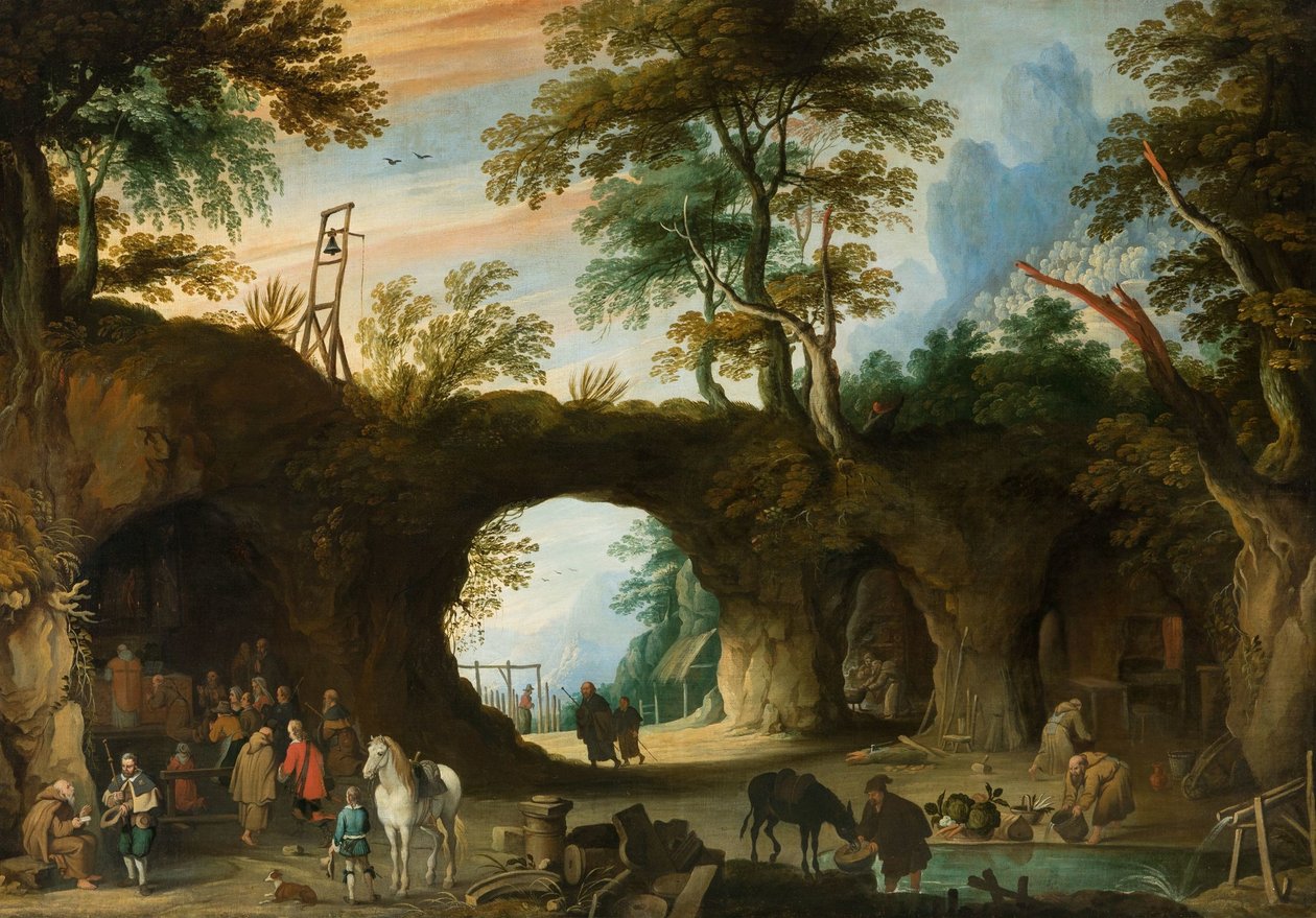 Jan Wildens - Local de peregrinação numa paisagem rochosa de Jan Wildens