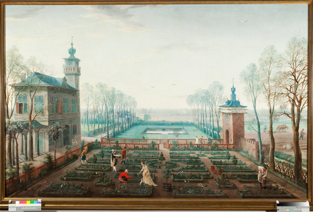O mês de abril, obras no jardim (abril, jardinagem) Pintura de Jan Wildens (1586-1653) de Jan Wildens