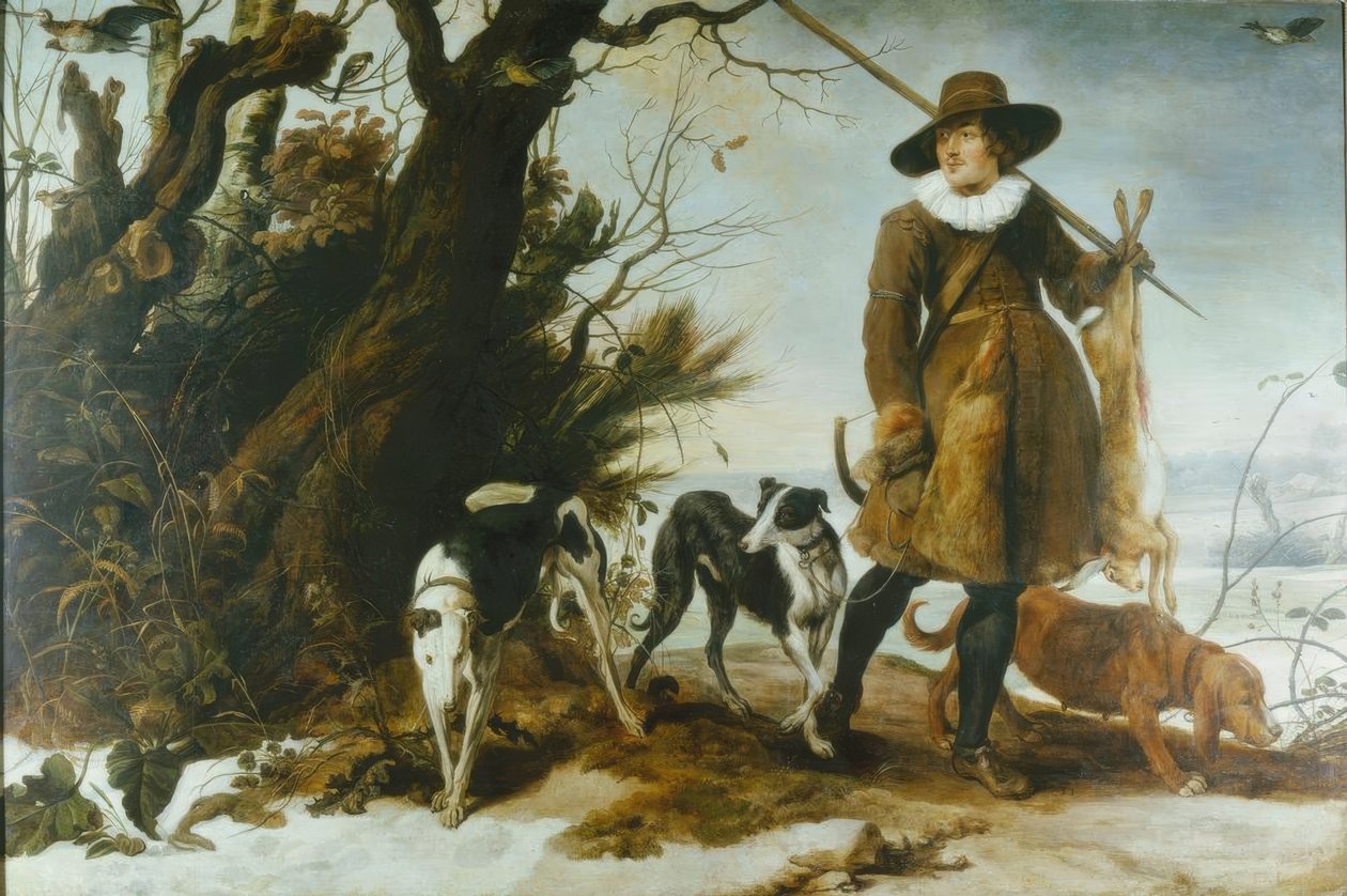 Paisagem do inverno com um caçador de Jan Wildens