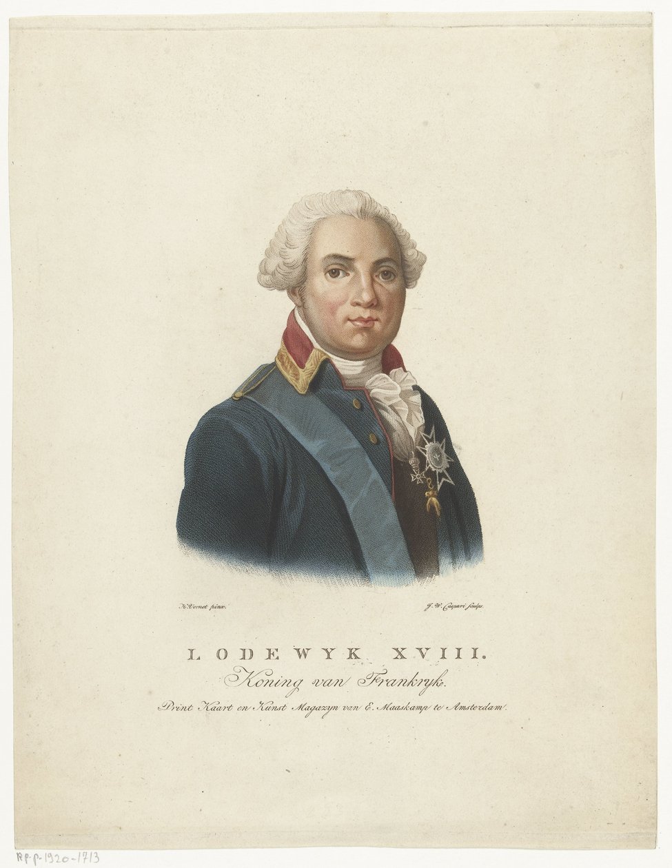 Retrato de Luís XVIII, Rei de França de Jan Willem Caspari