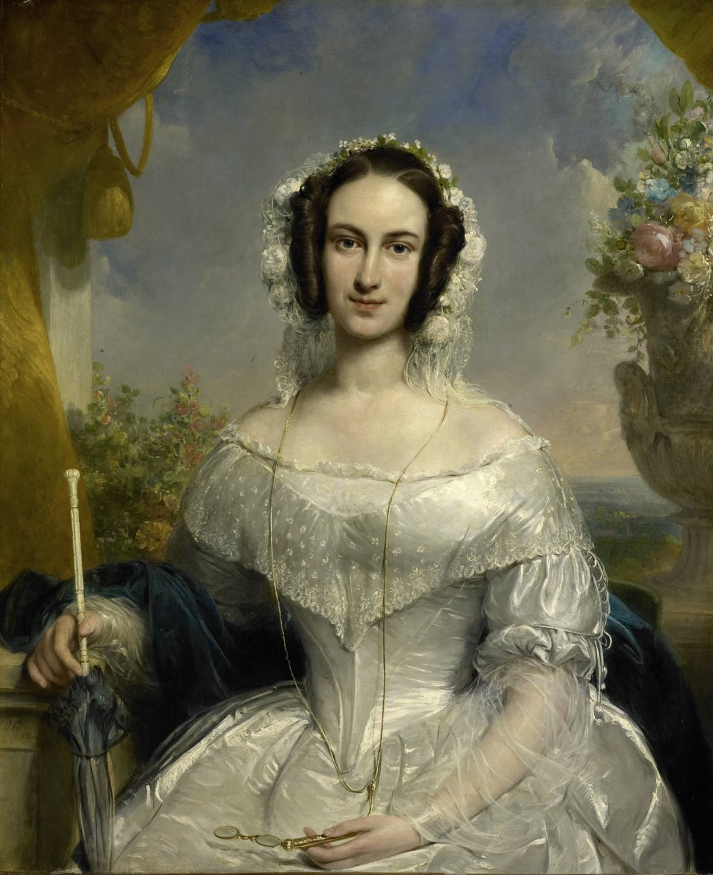 Agatha Petronella Hartsen (1814-78). Em vestido de noiva por ocasião do seu casamento com Jan van der Hoop a 17 de Março de 1841 de Jan Willem Pieneman