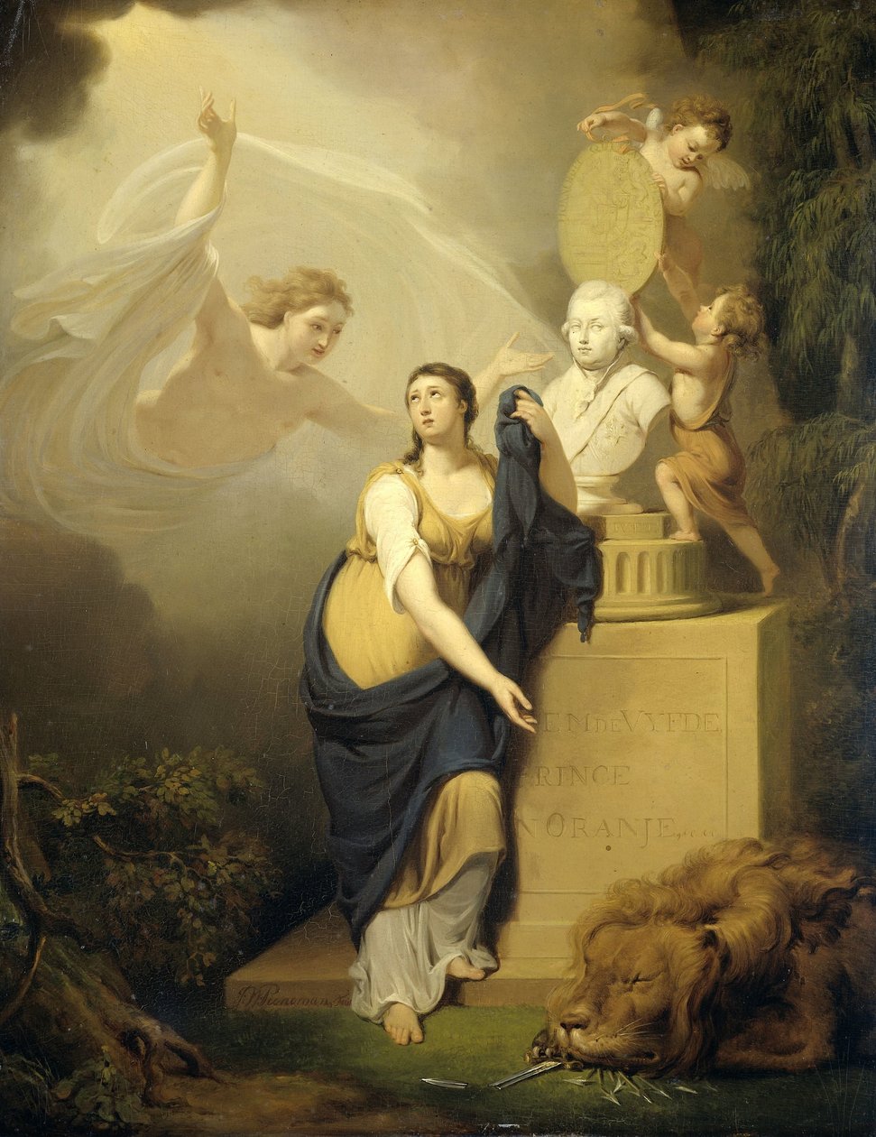Alegoria da Morte de Guilherme V, Príncipe de Orange, 1806 de Jan Willem Pieneman