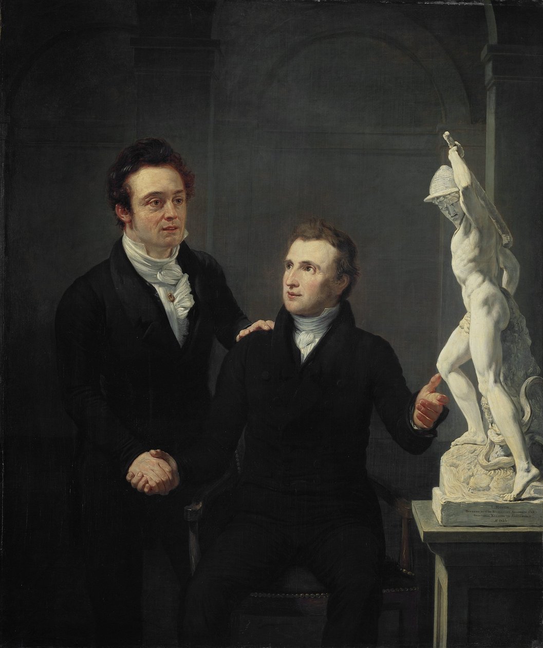 Louis Royer, Escultor, e Albertus Bernardus Roothaan, Corretor da Bolsa, Amigo das Artes, e Patrono das Ciências de Jan Willem Pieneman