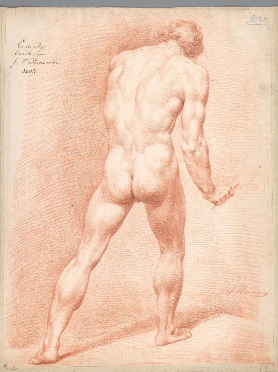 Nu masculino de pé, visto por trás (1º prémio 1803) de Jan Willem Pieneman