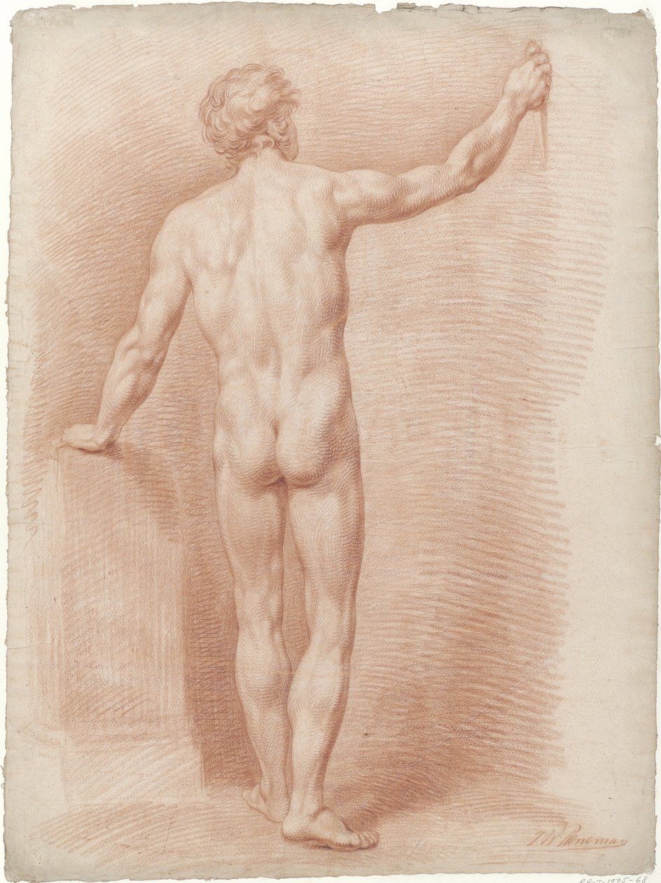 Nu masculino em pé, visto de costas de Jan Willem Pieneman