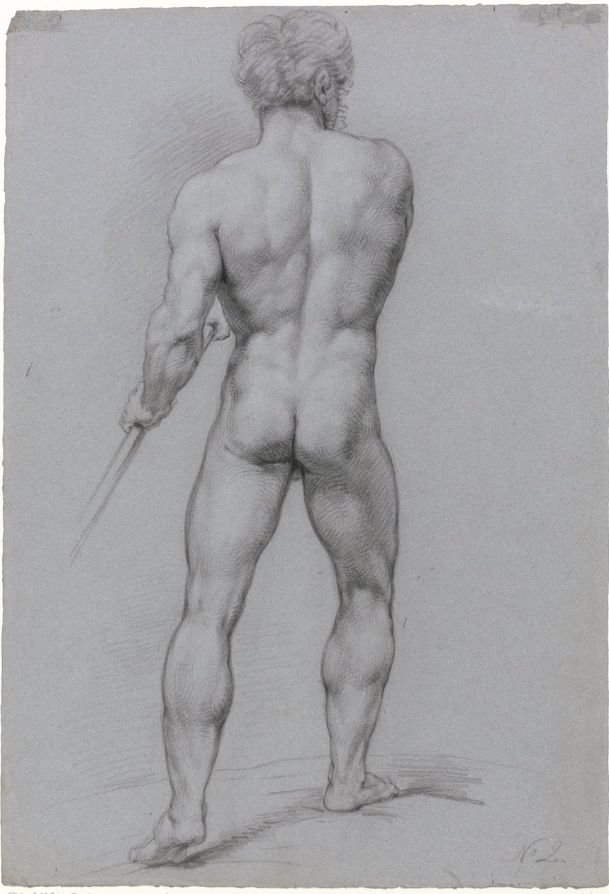 Nu masculino em pé, visto de costas de Jan Willem Pieneman