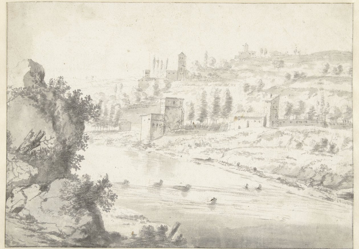 Paisagem com o vale do rio Rhône, perto de Vienne de Jan Worst