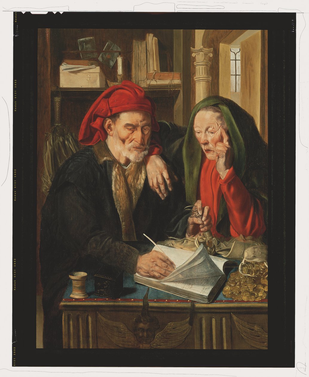 Os Agentes de Troca de Dinheiro (petróleo no painel) de Jan Woutersz Stap