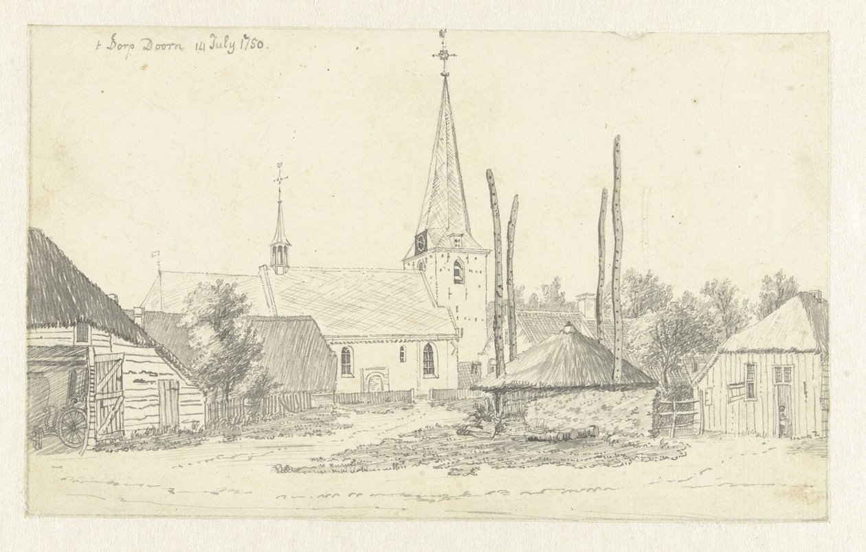 Vista da aldeia de Doorn, com a igreja de Jan de Beijer