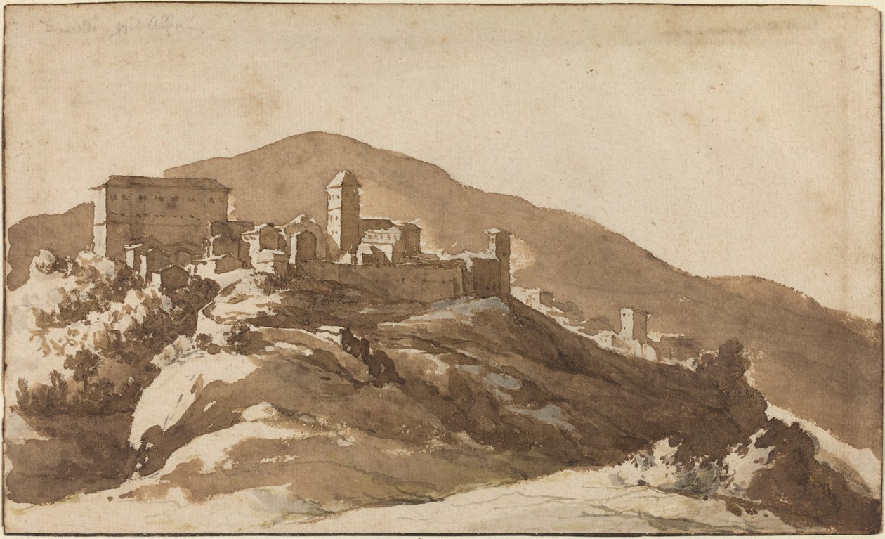 Uma vista de Savelli perto de Albano de Jan de Bisschop