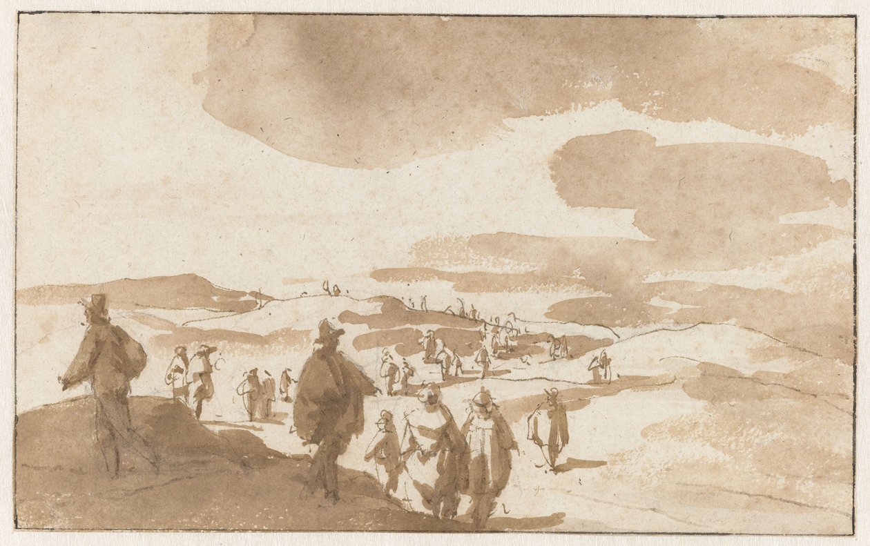 Dois Esboços de Números nas Dunas perto de Scheveningen
Mensen in de duinen te Scheveningen de Jan de Bisschop