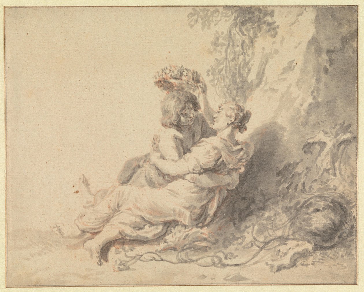 Um casal de pastores a brincar de Jan de Bray