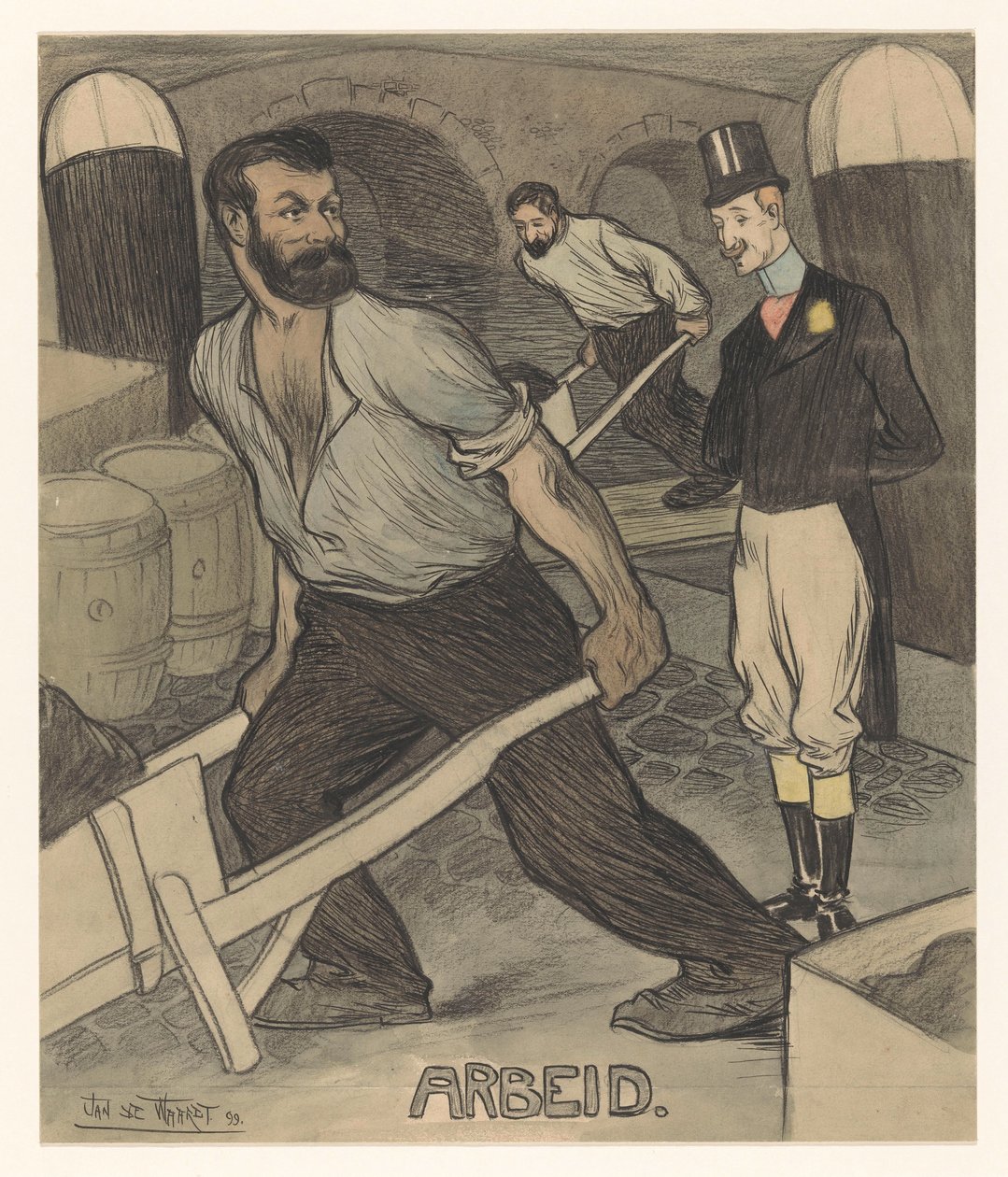 Trabalho (título sobre o objecto) de Jan de Waardt (signed by artist)
