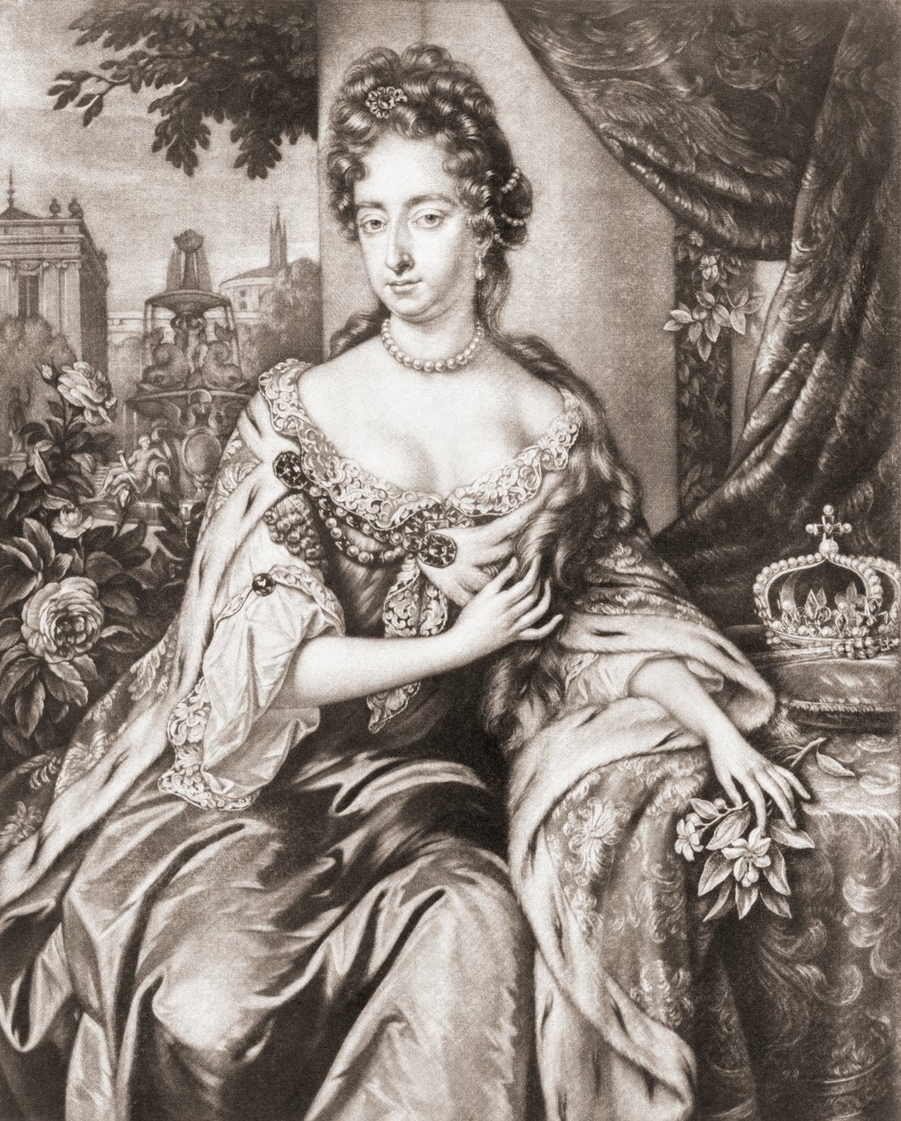 Rainha Maria II da Inglaterra, Escócia e Irlanda. de Jan or Verkolye (after) Verkolje