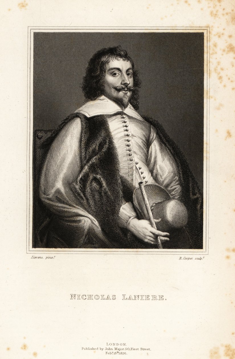 Retrato de Nicholas Laniere, compositor inglês, mestre da música do rei, músico, colecionador, gravador e consultor de arte de Jan the Elder (after) Lievens