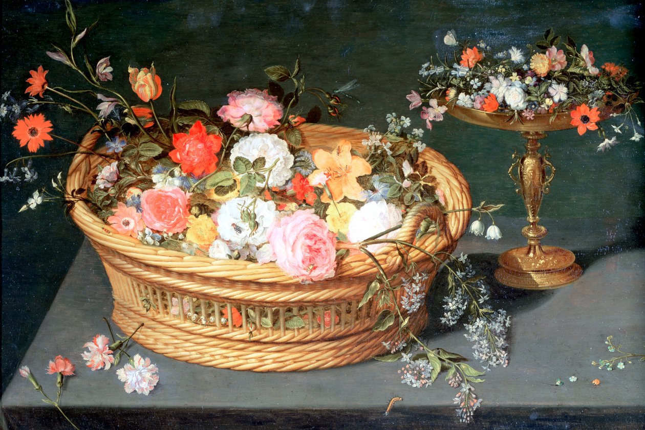 Uma cesta de flores, c1590-1625 de Jan the Elder Brueghel
