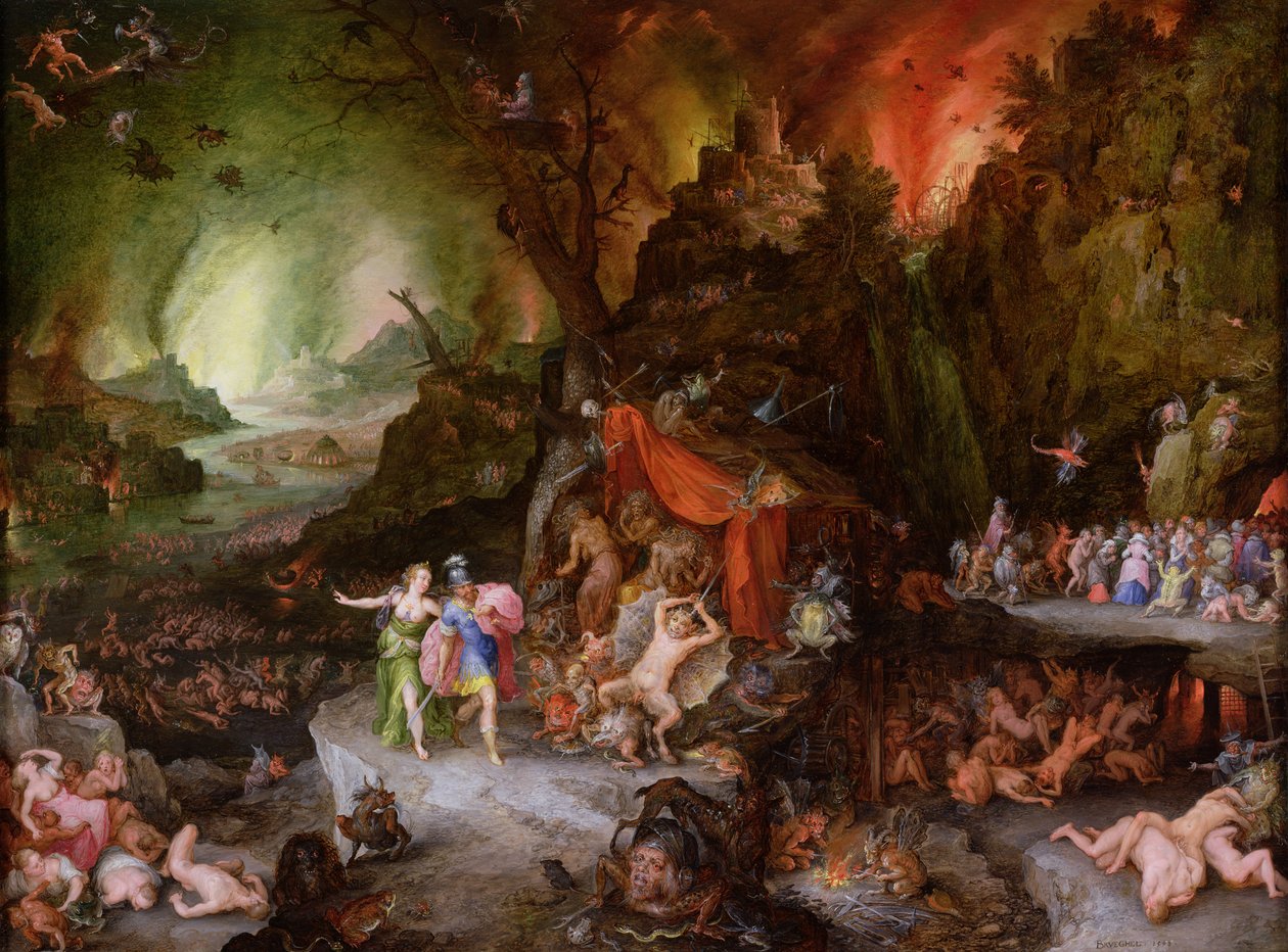 Enéias e a Sibila no Mundo Inferior de Jan the Elder Brueghel