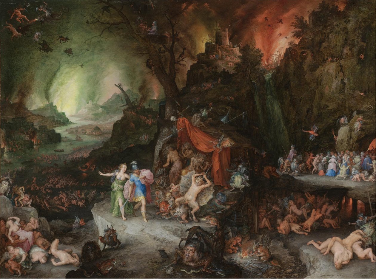 Enéias e a Sibila no submundo, 1598 de Jan the Elder Brueghel