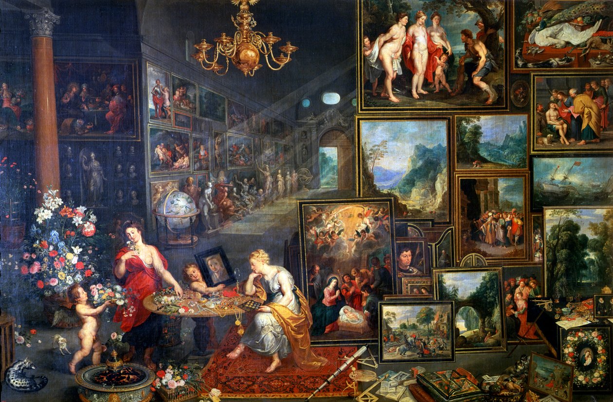 Alegoria da visão e do olfato, c1590-1625 de Jan the Elder Brueghel