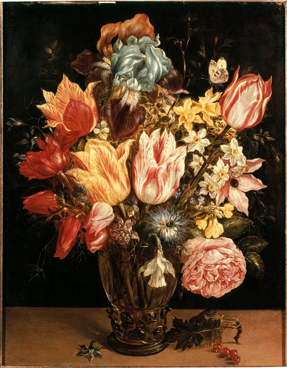 Bouquet de tulipas Pintura por Jan Bruegel (ou Breugel ou Brueghel ou Breughel) o primeiro conhecido como Bruegel de Velours (1568-1625). Século XVII. Colecção privada de Jan the Elder Brueghel