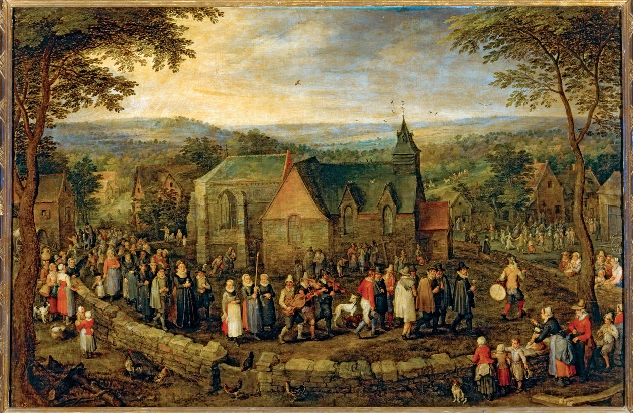 Casamento no campo ... (óleo sobre tela) de Jan the Elder Brueghel