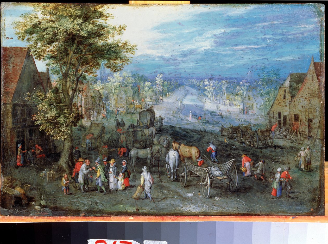 "Pintura em cobre por Jan Breugel, o Ancião, conhecido como Bruegel do Veludo (Brueghel ou Breughel) de Jan the Elder Brueghel