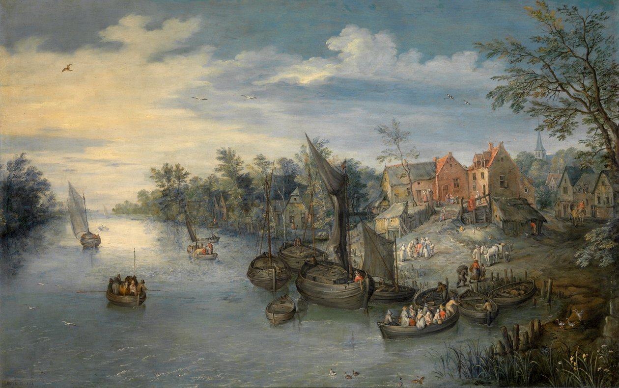 Paisagem fluvial de Jan the Elder Brueghel