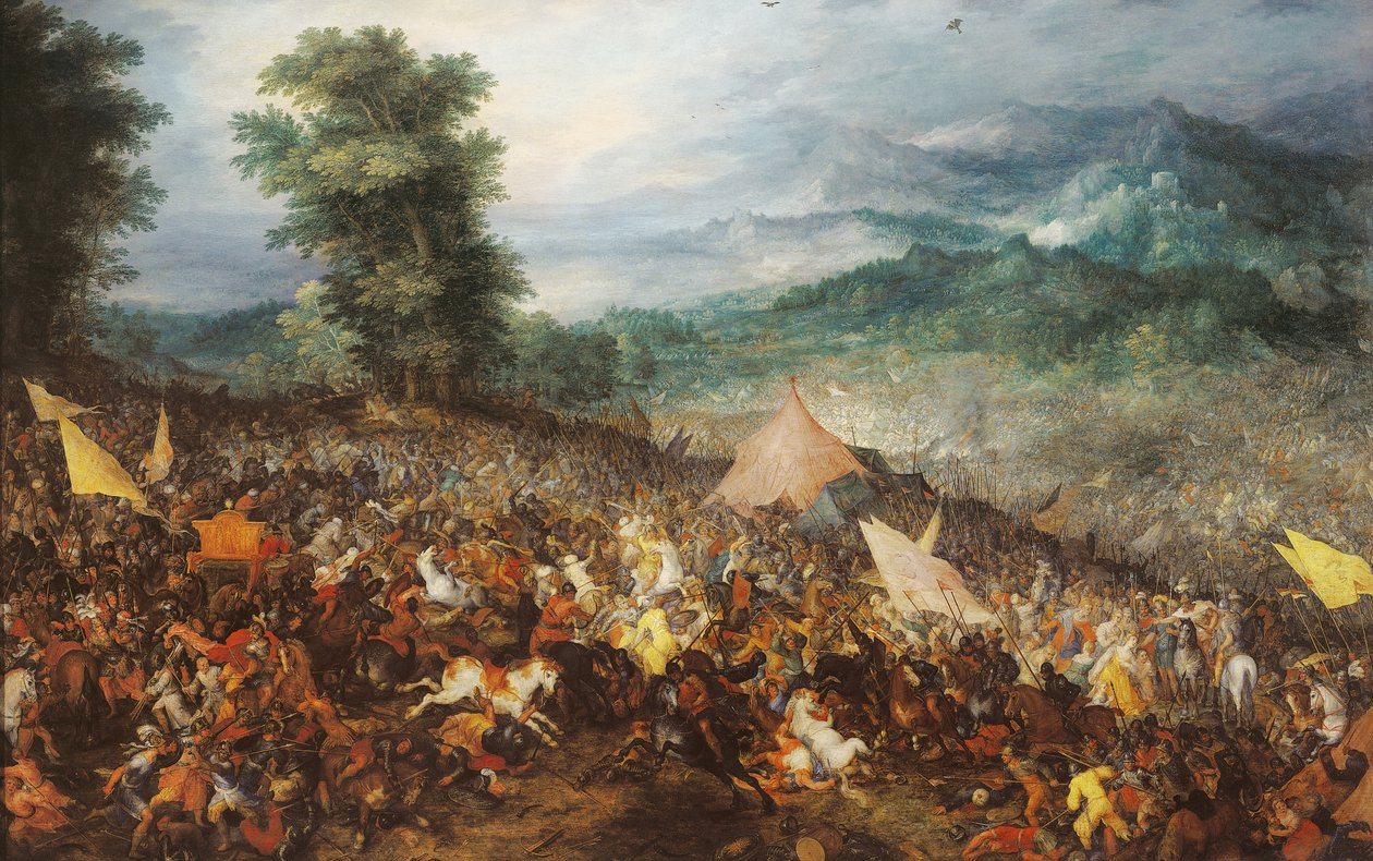 A Batalha de Gaugamela de Jan the Elder Brueghel
