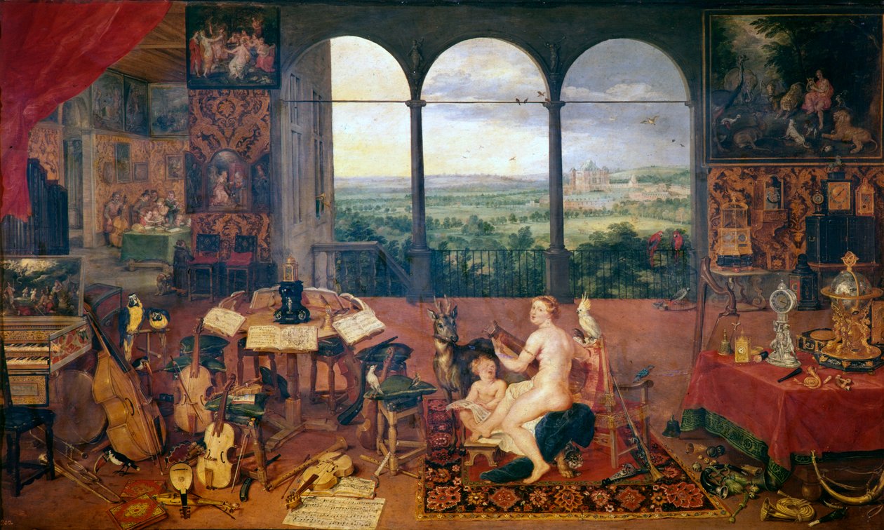 O sentido da audição, 1618 de Jan the Elder Brueghel