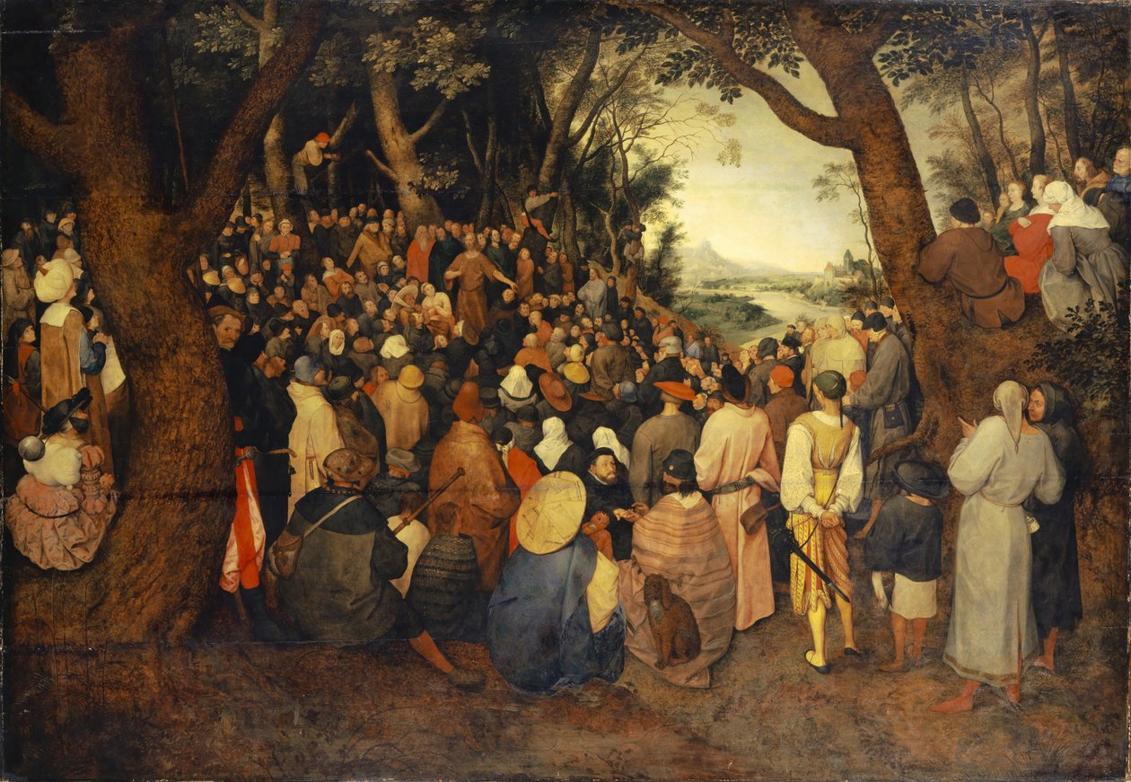 O sermão de São João Batista, c.1598 de Jan the Elder Brueghel