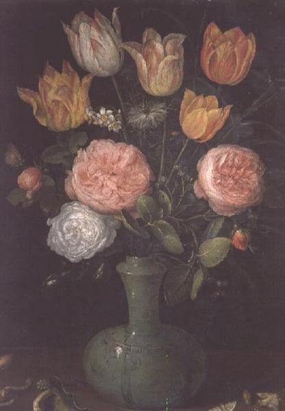 Vaso de Flores com Diamantes sobre a Mesa de Jan the Elder Brueghel