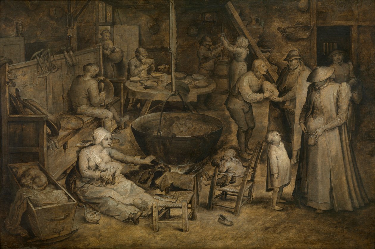 Visita aos camponeses (óleo sobre painel) de Jan the Elder Brueghel