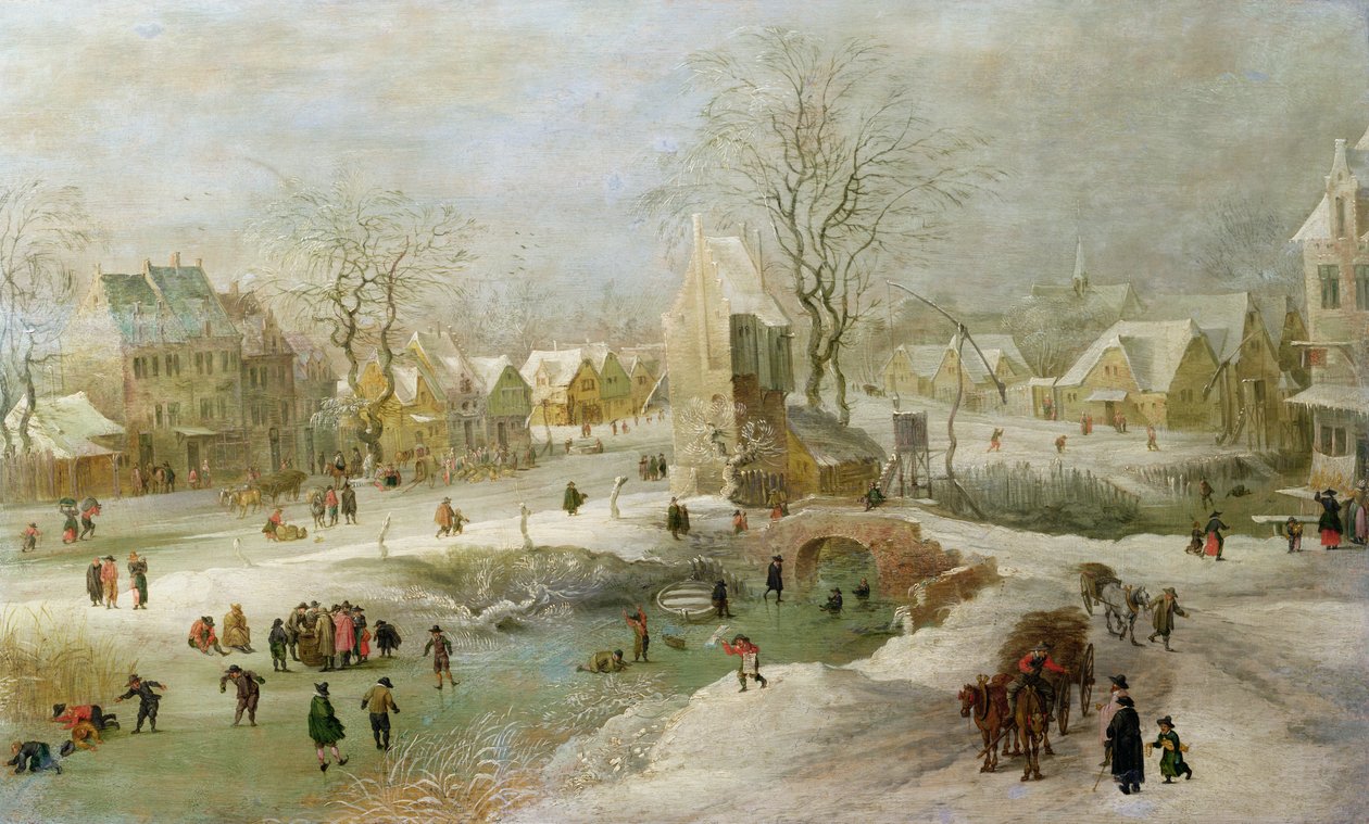 Cena de inverno na Holanda de Jan the Elder Brueghel