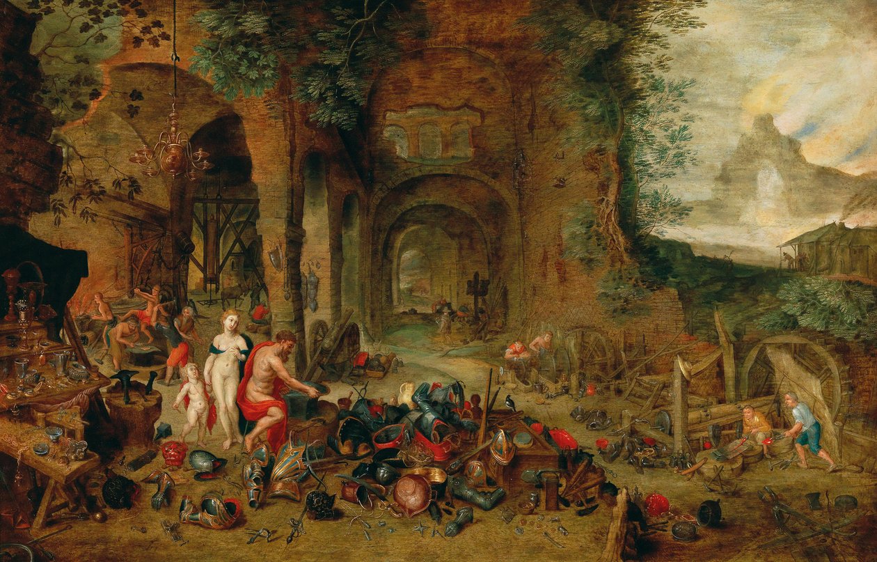 Vénus na forja de Vulcano de Jan the Younger (workshop) Brueghel