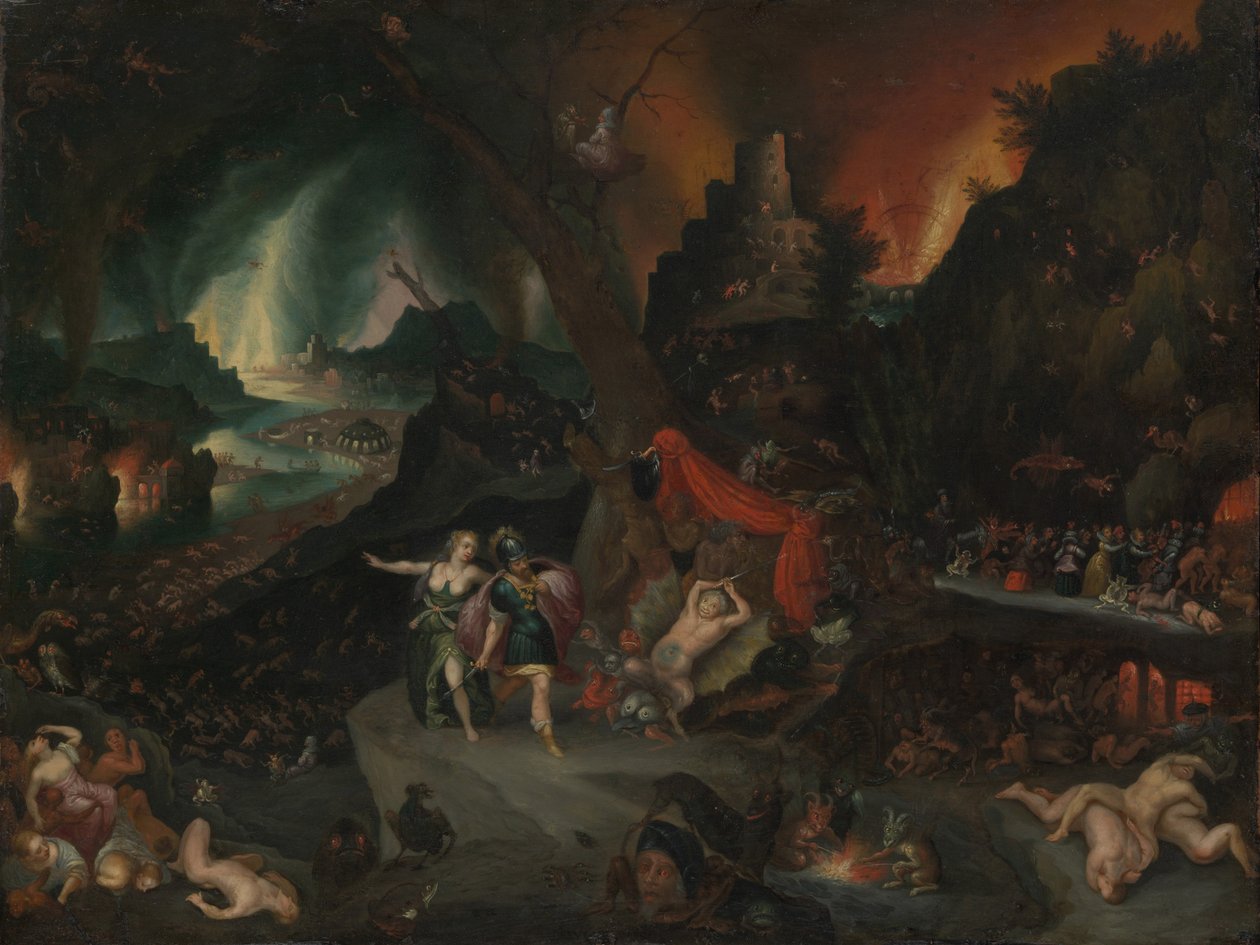 Enéas e a Sibila no Submundo de Jan the Younger Brueghel