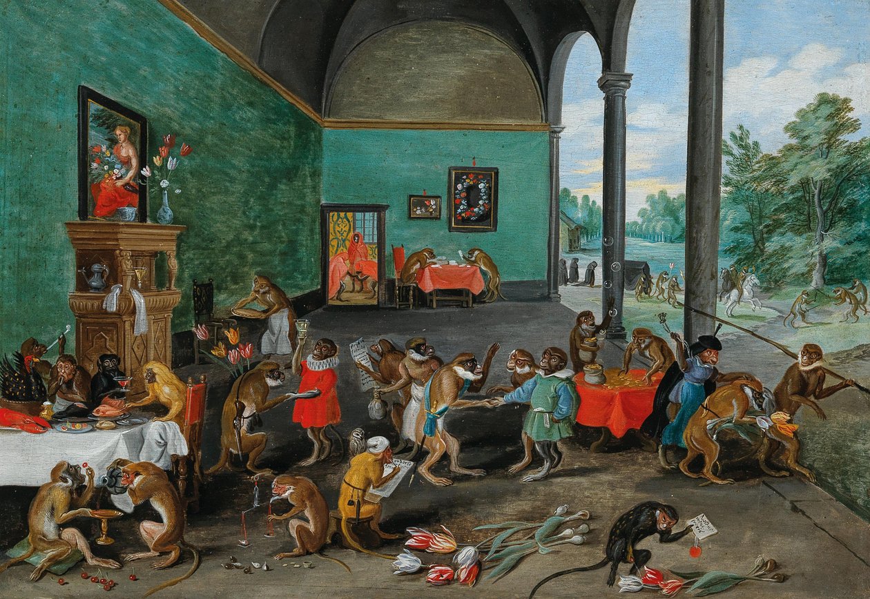 Alegoria de Tulip Mania, a meio do 17º c. (óleo sobre madeira) de Jan the Younger Brueghel