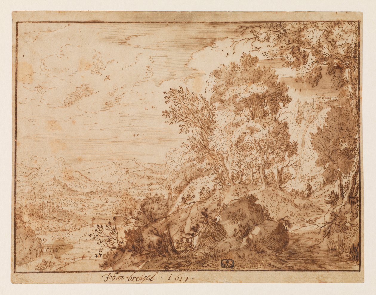 Paisagem de colina, 1619 de Jan Brueghel the Younger
