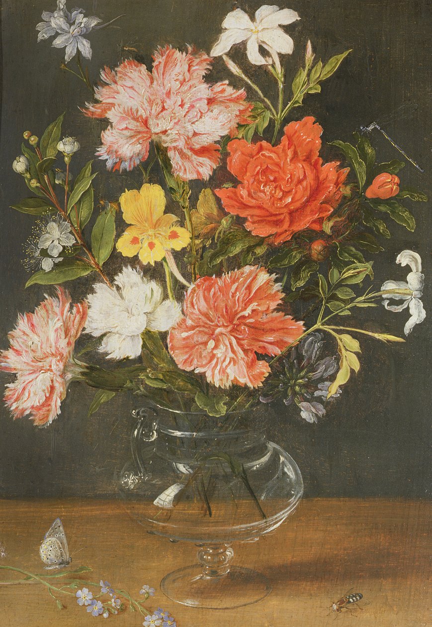 Ainda vida de cravos e outras flores de Jan Brueghel the Younger