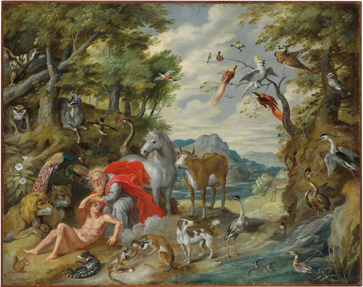 A Criação de Adão, da História de Adão e Eva de Jan Brueghel the Younger