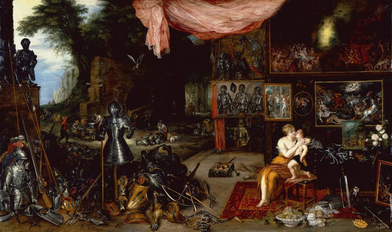 Os Cinco Sentidos, Toque (óleo no painel) de Jan the Younger Brueghel