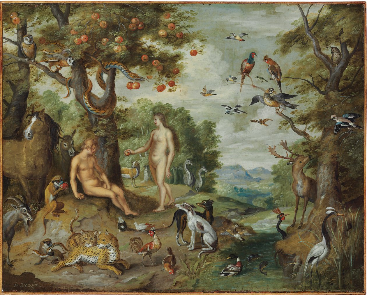 A Tentação de Adão, da História de Adão e Eva de Jan Brueghel the Younger