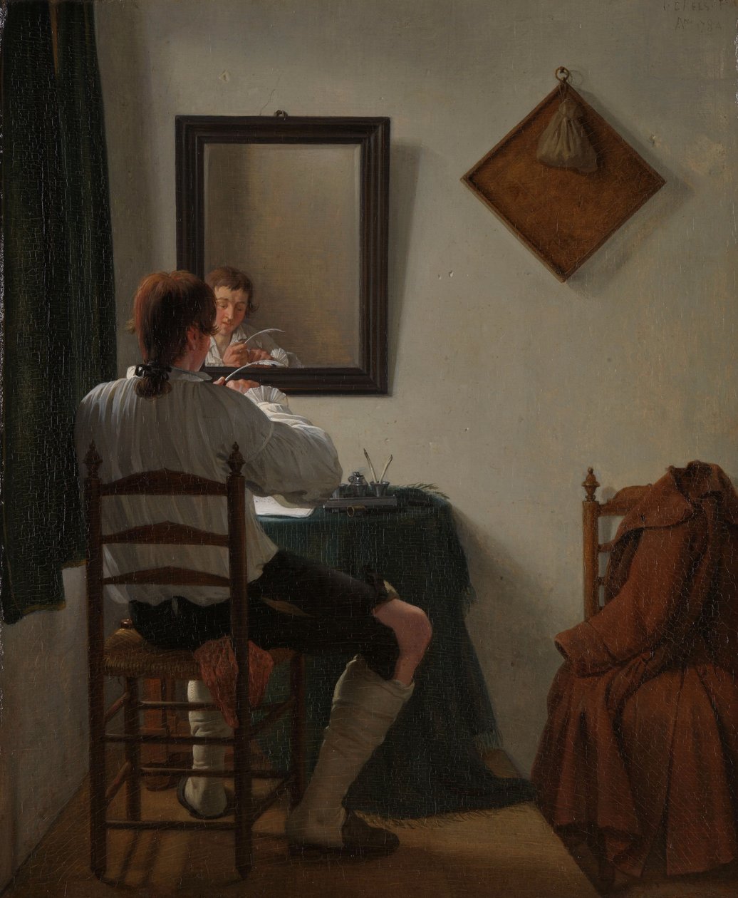Um escritor aparando sua caneta, 1784 de Jan the Younger Ekels