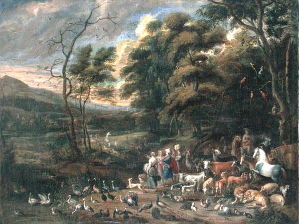 Noé e os Animais (óleo sobre tela) de Jan van (attr. to) Kessel