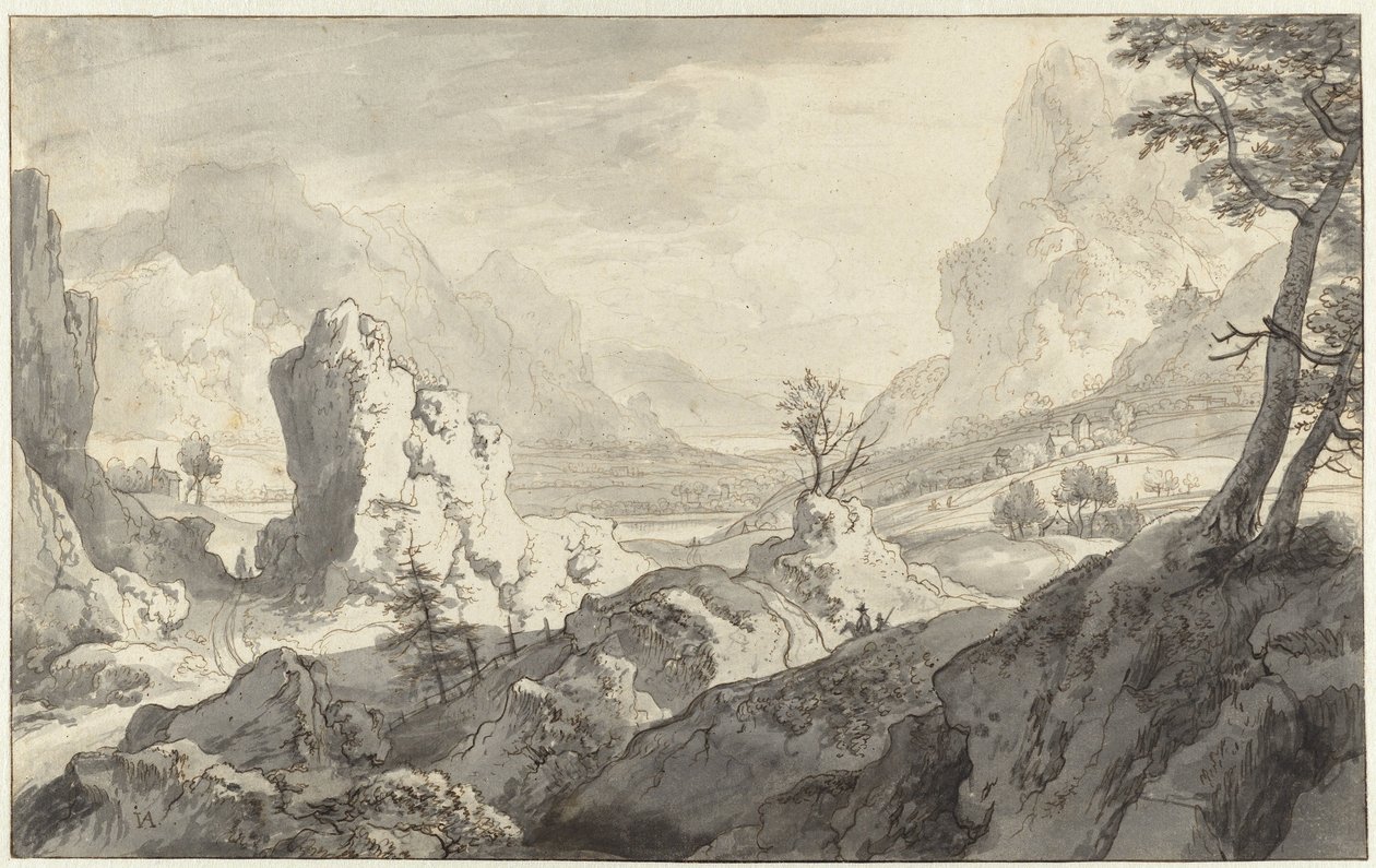 Paisagem de montanha imaginária de Jan van Aken