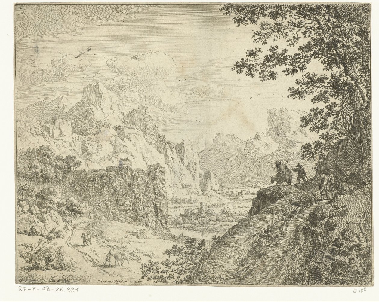 Paisagem fluvial com viajantes
Paisagens do Reno (título da série) de Jan van Aken