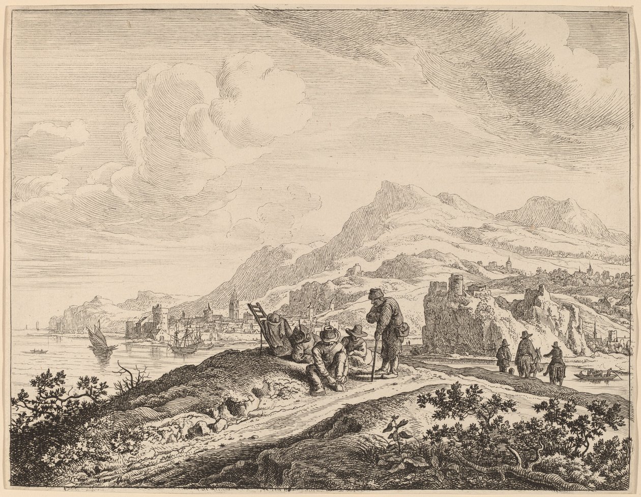 Vista do Rio Reno de Jan van Aken after Herman Saftleven